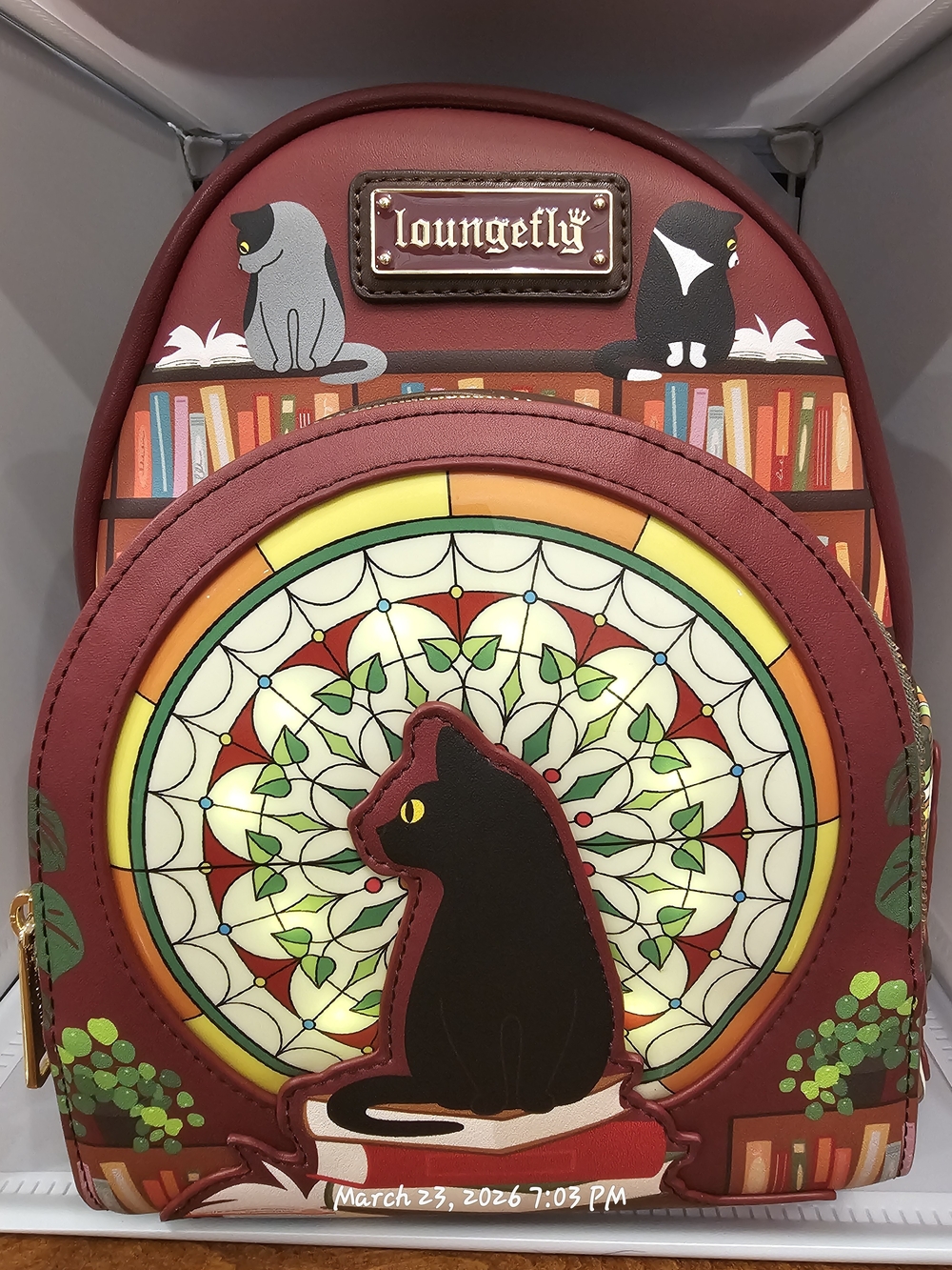 🎊Loungefly Black Cat Library Mini Backpack. BAM Exclusive🎊 - Picture 2 of 5